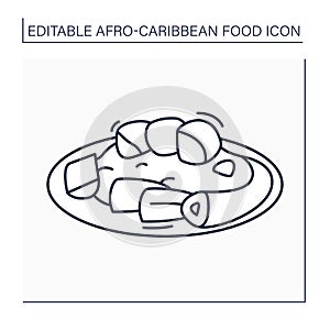 Afro-Caribbean food line icon photo