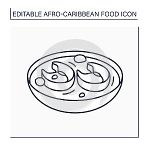 Afro-Caribbean food line icon photo