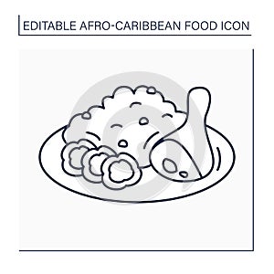 Afro-Caribbean food line icon photo