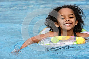 Afro Child Swimming