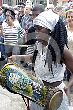 Afro-Cuban female drummer