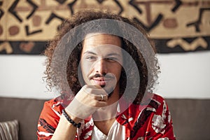Afro exotic cuban young man portrait