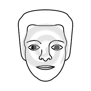 Afro face icon, Vector illustration
