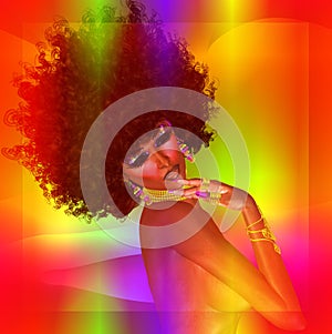 Afro Girl,Abstract Background