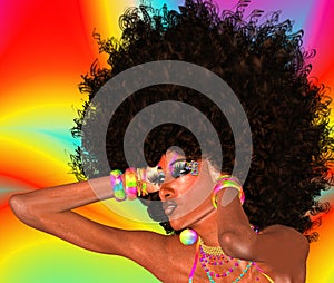 Afro Girl,Abstract Background