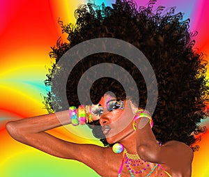 Afro Girl,Abstract Background photo