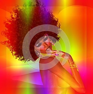 Afro Girl,Abstract Background photo