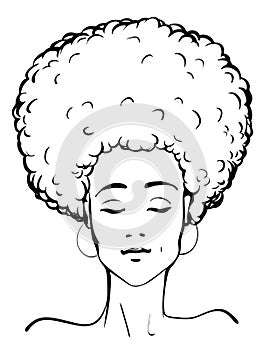 Afro lady clip art