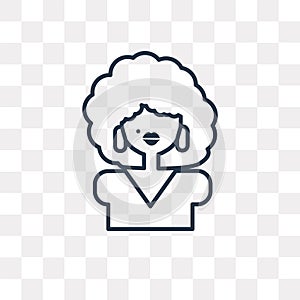 Afro vector icon isolated on transparent background, linear Afro