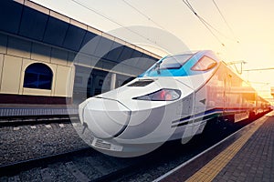 Afrosiyab high speed Bullet train at Tashken central Station in Uzbekistan