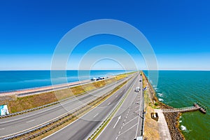 Afsluitdijk between North Sea and IJsselmeer