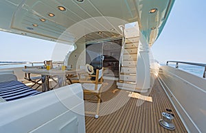 Aft-deck of a luxury Motor-Yacht