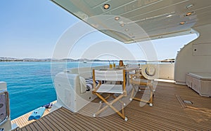 Aft-deck of a luxury Motor-Yacht