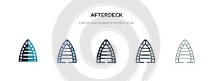 Afterdeck icon in different style vector illustration. two colored and black afterdeck vector icons designed in filled, outline,