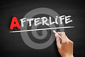 Afterlife text on blackboard