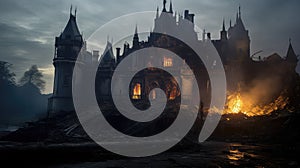 aftermath castle on fire