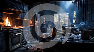 aftermath house fire kitchen