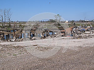 Aftermath of Hurricane Katrina near Lake Ponchartrain