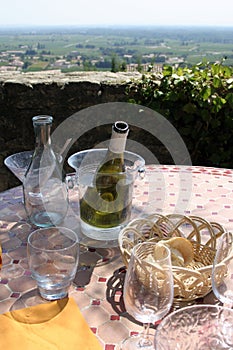 Aftermath of outdoor lunch in Southern France