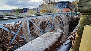 Aftermath of the River Don flooding in Sheffield, November 2019