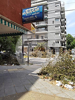 Aftermath of a urogan in the streets of Buenos Aires, Argentina