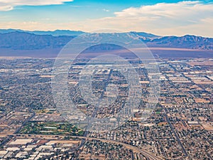 Afternoon aerial view of the Las Vegas cityscape