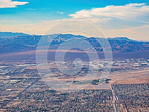 Afternoon aerial view of the Las Vegas cityscape