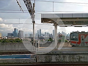 Afternoon atmosphere on the platform of Manggarai Station, Jakarta photo