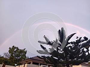 In the afternoon, a beautiful rainbow appeared