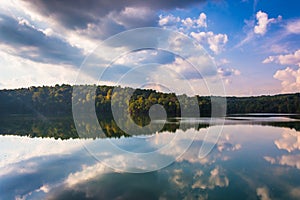 Afternoon cloud reflections in Prettyboy Reservoir, Baltimore Co