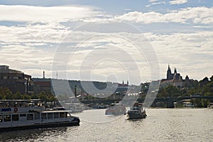 Afternoon cruise at Vltava river, Prague