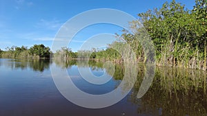 Afternoon kayaking on Nine Mile Pond in Everglades National Park, Florida 4K.