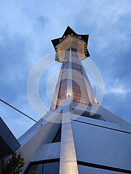 that afternoon the mosque tower, towards maghrib time