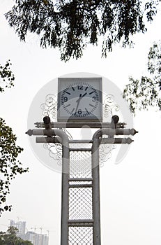 The afternoon of outdoor timepiece in the public park.