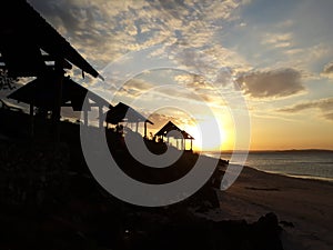 Afternoon sun on the coast of Tablolong, kupang photo