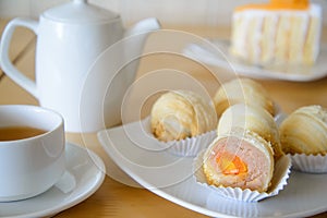 Afternoon tea with chinese cake