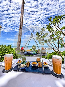 Afternoon tea in Lamai beach resort in Koh Samui, Thailand