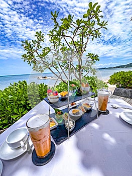 Afternoon tea in Lamai beach resort in Koh Samui, Thailand