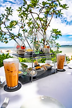 Afternoon tea in Lamai beach resort in Koh Samui, Thailand