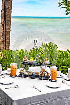 Afternoon tea in Lamai beach resort in Koh Samui, Thailand