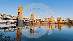 Afternoon timelapse of the famous tower bridge, Sacramento