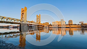 Afternoon timelapse of the famous tower bridge, Sacramento