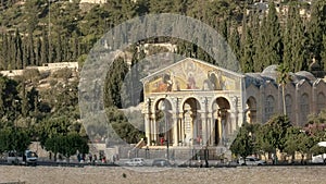 Afternoon view of the church of all nations in jerusalem