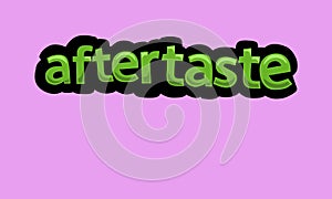 AFTERTASTE writing vector design on a pink background