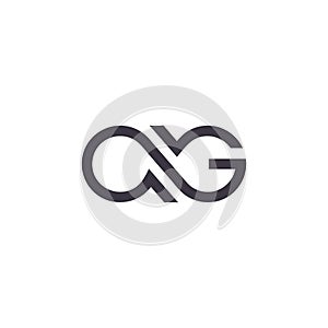 A and G monogram logo design simple minimal modern style logomark brand logo template