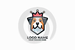 King Dog Head Flat Logo