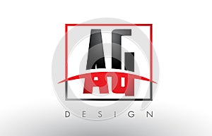 AG A G Logo Letters with Red and Black Colors and Swoosh.