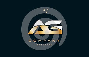 ag a g white yellow gold golden luxury alphabet letter logo ico photo