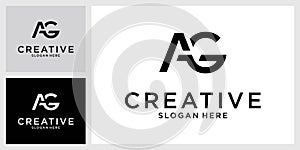 AG or GA initial letter logo design vector