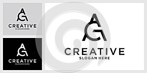AG or GA initial letter logo design vector